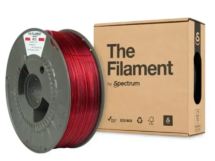 Filament PET-G Transparent Red 1kg The Filament by Spectrum
