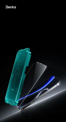 Benks Tempered glass Glass Warrior Sapphire Coating (LS65) for Iphone 16 Pro Max black (Thin Edge) Фото num