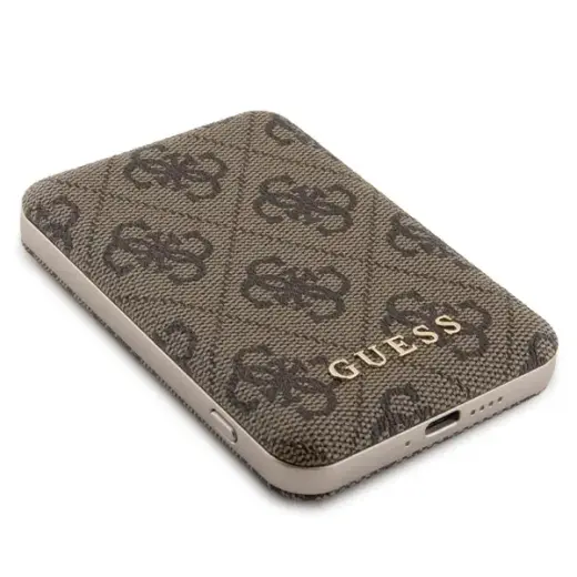 Zestaw Guess GUBPM5P15S4GEMGW iPhone 15 6.1" hardcase + Powerbank 5000mAh MagSafe brązowy|brown 4G Metal Logo Foto 10