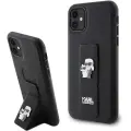 Karl Lagerfeld Gripstand Saffiano Karl&Choupette Pins case for iPhone 11 | Xr - black Photo