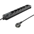 Qoltec Surge protector | 6 sockets | 1.8m | Black — Foto 2