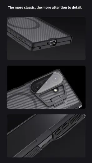 Nillkin CamShield Prop Magnetic Pen Slot Case for Samsung Galaxy Z Fold 7 Transparent Black Foto 9