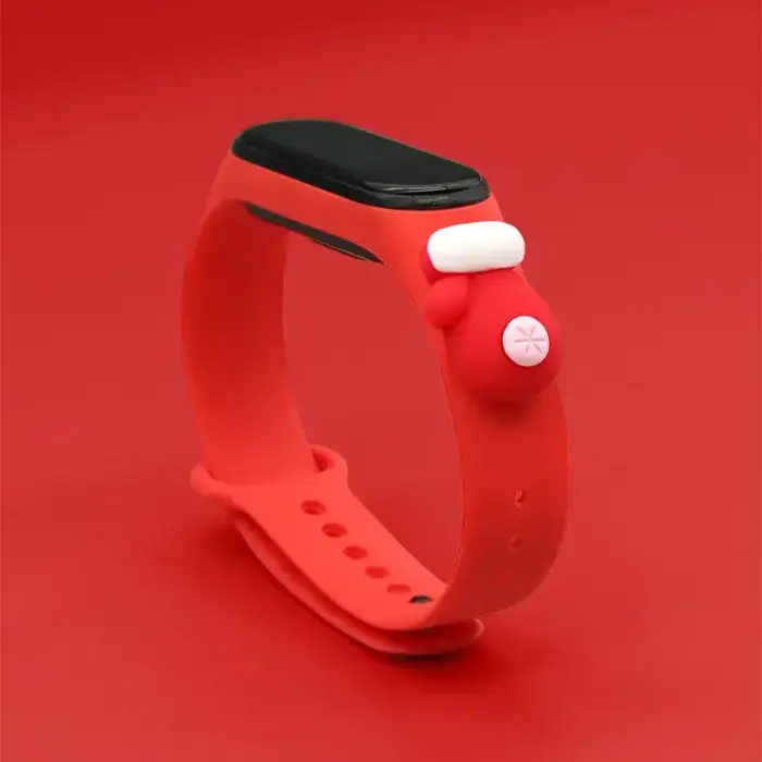 Strap Xmas for Xiaomi Mi Band 3 / 4 Christmas Silicone Strap Bracelet with Glove - Red Foto 2