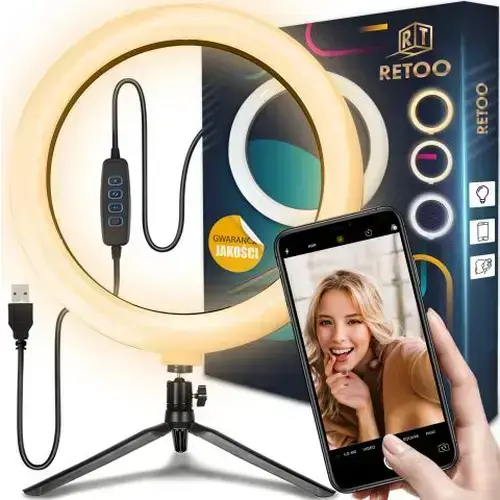 Retoo E220 LED SELFIE RING LAMP TRIPOD 11cm