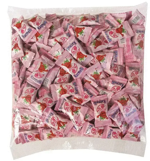 Karameles JEDNOSC ar zemeņu un krējuma garšu, 1kg