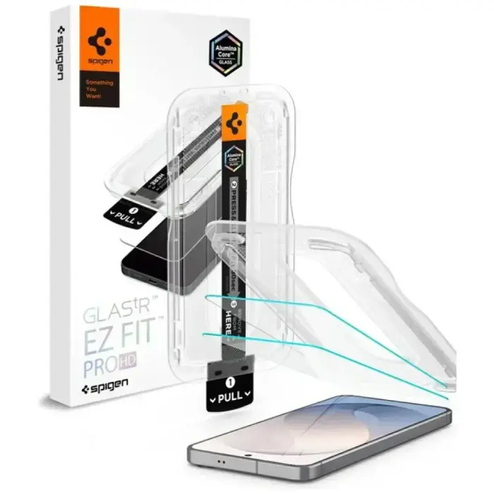 Spigen Glas.TR EZ FIT PRO AC aizsargstikls telefona ekrānam Samsung Galaxy S26 FE (S741) ar uzstādīšanas rāmi (2 gab.)