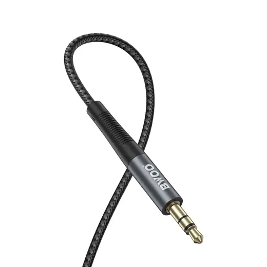 BWOO Nylon braided+Aluminum-alloy shell aux cable BO-AUX064 3.5mm to 3.5mm Foto 3