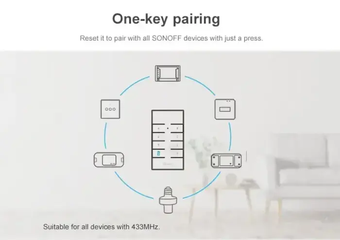 Nuotolinio valdymo pultelis Sonoff RM433R2, 8 mygtukų Foto 3