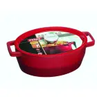 Чугунная кастрюля Pyrex 3,8 л овальная 29x21 см красная Фото num