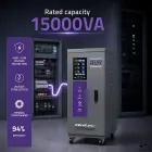 Qoltec Three-phase AVR MULTIPROTECTION voltage stabiliser | 15kVA | Accuracy ± 3% | 3-phase servo motor | LCD — Фото 2
