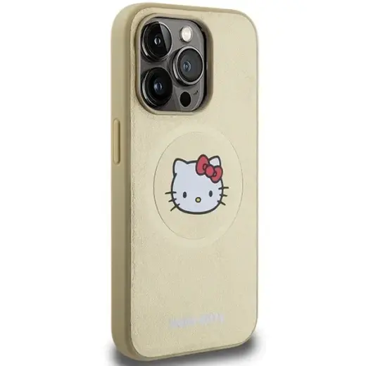 Hello Kitty Leather Kitty Head MagSafe case for iPhone 15 Pro - gold Фото num