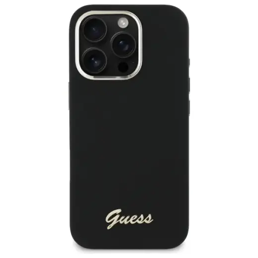 Guess GUHCP16XSMBSLK iPhone 16 Pro Max 6.9" black hardcase Silicone Script Metal Logo & Frame Foto 3