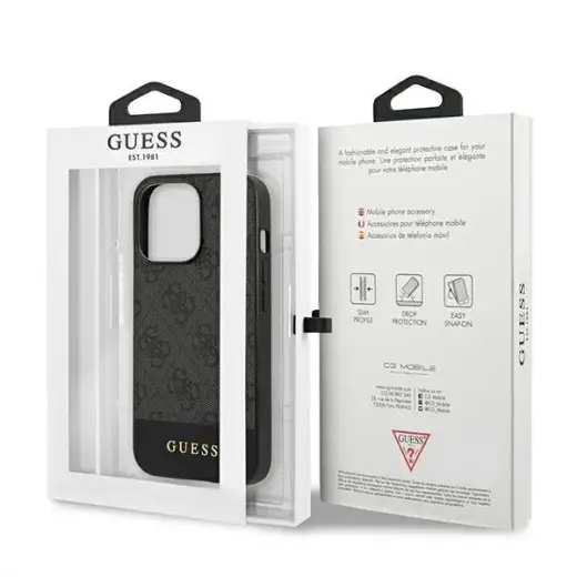 Guess GUHCP13LG4GLGR iPhone 13 Pro | 13 6,1" szary|grey hardcase 4G Stripe Collection Фото num