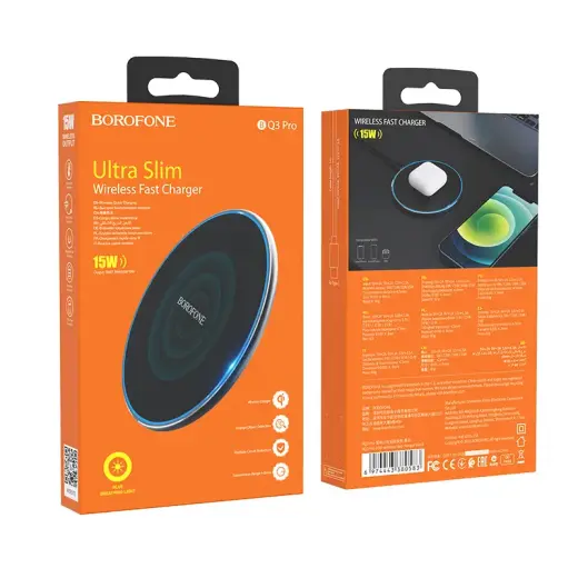 Borofone Wireless induction charger BQ3 Pro 15W black Фото num