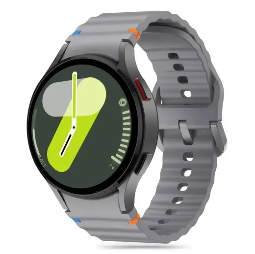 СИЛИКОНОВЫЕ СПОРТИВНЫЕ ЧАСЫ SAMSUNG GALAXY WATCH 4 | 5 | 5 PRO | 6 | 7 | FE CRAYON GREY Фото num