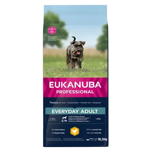 Сухой корм для собак - Eukanuba Adult Small and Medium Chicken Every Day, 16,5 кг Фото num