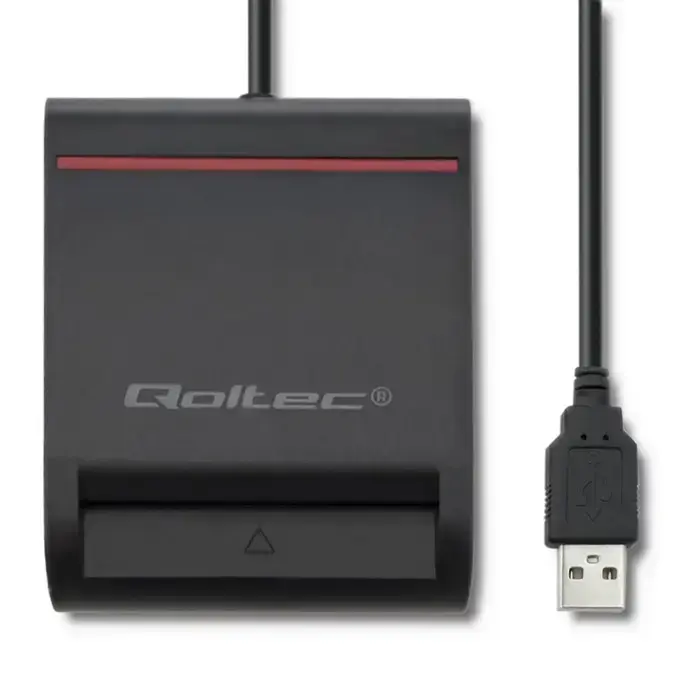 Qoltec Smart ID chip card reader SCR-0642|USB 2.0 + USB-C Adapter Foto 4