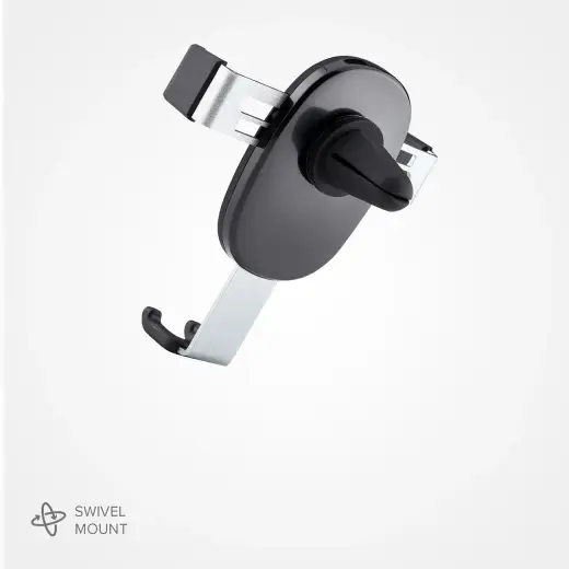 Gravity car smartphone holder with air vent clip Black Photo