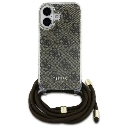 Guess GUHCP16SHC4SEW iPhone 16 6.1"       brązowy|brown hardcase Crossbody Cord 4G Print Фото num