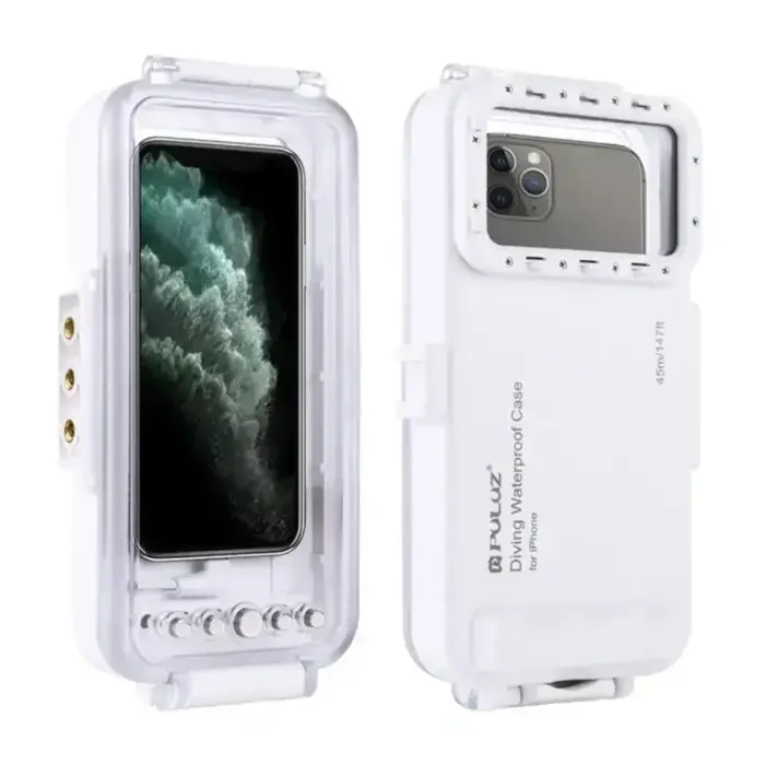 Puluz Waterproof Case (45m) for iPhone: For Underwater Photos and Videos (White)