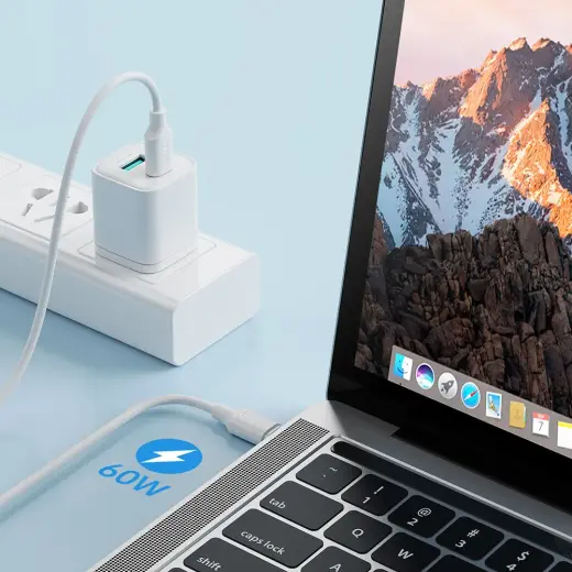 Joyroom cable USB-C - USB-C 480Mb | s 60W 1m white (S-CC060A9) Foto 6
