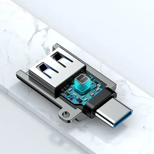 Joyroom USB 3.2 Gen 1 (Male) - USB Type C (Female) adapter black (S-H151 Black) Foto 3