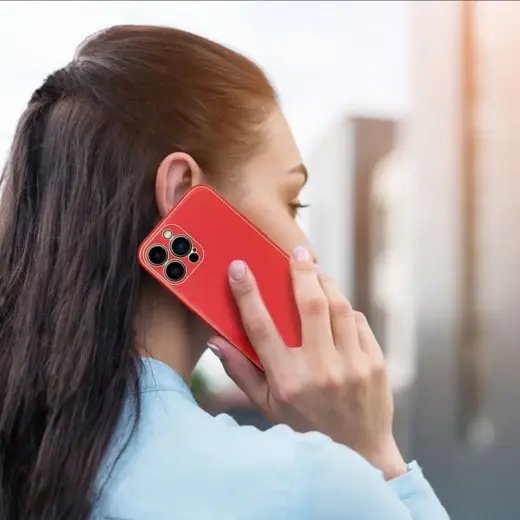 Dux Ducis Yolo elegant case made of soft TPU and PU leather for iPhone 13 Pro red Foto 15