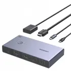 Ugreen USB-C + HDMI 4K 60Hz 2-in-1 KVM Switch – Gray Foto 1