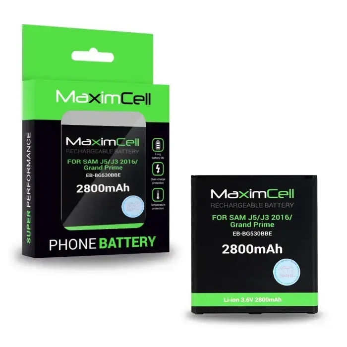 Maximcell Battery for Samsung J500/J320 Galaxy J5/J3 2016/Grand Prime (EB-BG530BBE) 2800mAh Li-ion