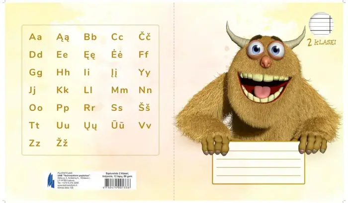 Burtnīca TECHNOINFORM, A5 formāts, 12 lapas, 80 g/m2, līniju, 2. klasei Foto 3