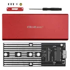 Qoltec Aluminium Enclosure | M.2 SSD drive | SATA | NGFF| USB 3.0 | Super speed 5Gb/s | 2TB | Red Foto 17