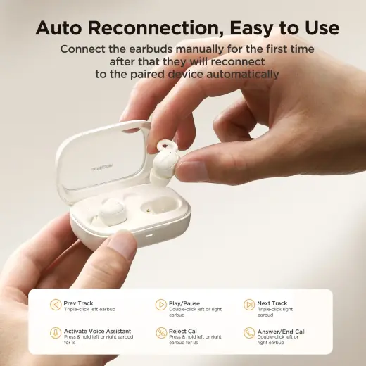 Joyroom JR-TS1 Cozydots Series TWS headphones with Bluetooth 5.3 and noise cancellation - white Foto 13