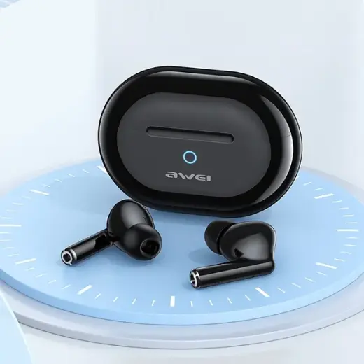 AWEI słuchawki Bluetooth 5.3 T61 TWS + stacja dokująca czarny|black Foto 5