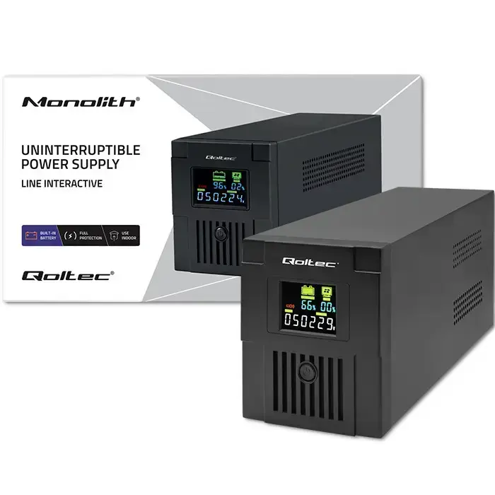Qoltec Uninterruptible Power Supply UPS Line Interactive | Monolith | 1500VA | 900W | LCD | USB | RJ45 Foto 9