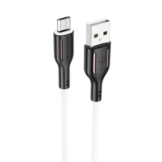 Borofone Cable BX63 Charming - USB to MicroUSB - 2,4A 1 metre black-white Foto 3