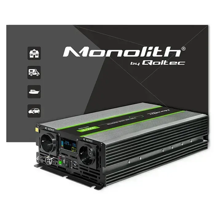 Qoltec Pure Sine Wave Inverter Monolith | 3000W | 6000W | 24V to 230V | LCD Foto 17