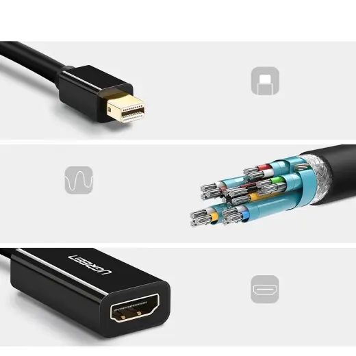 Ugreen MD112 10461 mini DisplayPort (male) | HDMI (female) FHD 1080p adapter - black Фото num