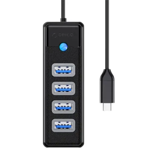 Orico HUB USB-C to 4x USB 3.0 5Gbps 0,15m Black Фото num