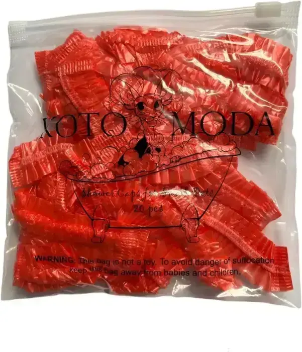 KOTOMODA Shower Caps for Small Pets 20 pcs(Red)