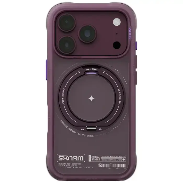 Case Skinarma Atlas MagSafe + Rotating Kick Stand for iPhone 18 Pro / 17 Pro burgundy