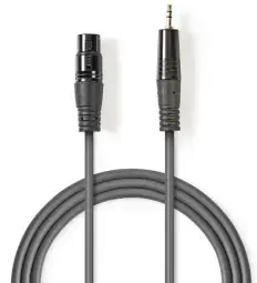 Kabelis Nedis XLR F - 3.5mm M 1m