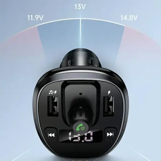 USAMS Zestaw głośnomówiący C21 z transmiterem FM, Bluetooth 5.0, MP3, 2xUSB 3,4A czarny|black CC115GC01 (US-CC115) Photo