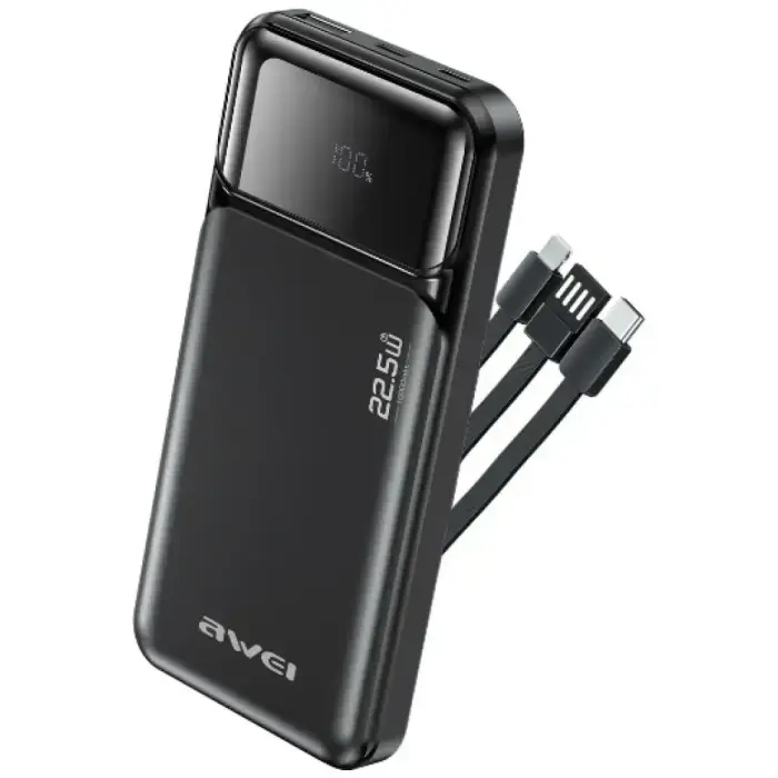 Awei PA-91 Power Bank | 10,000 mAh | 22.5W | PD | USB-C | black