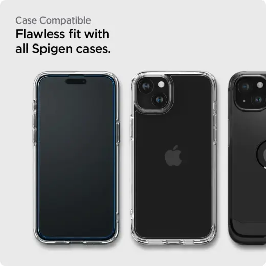 Spigen ALM ekrāna aizsargstikls priekš iPhone 15 Plus melns Foto 8