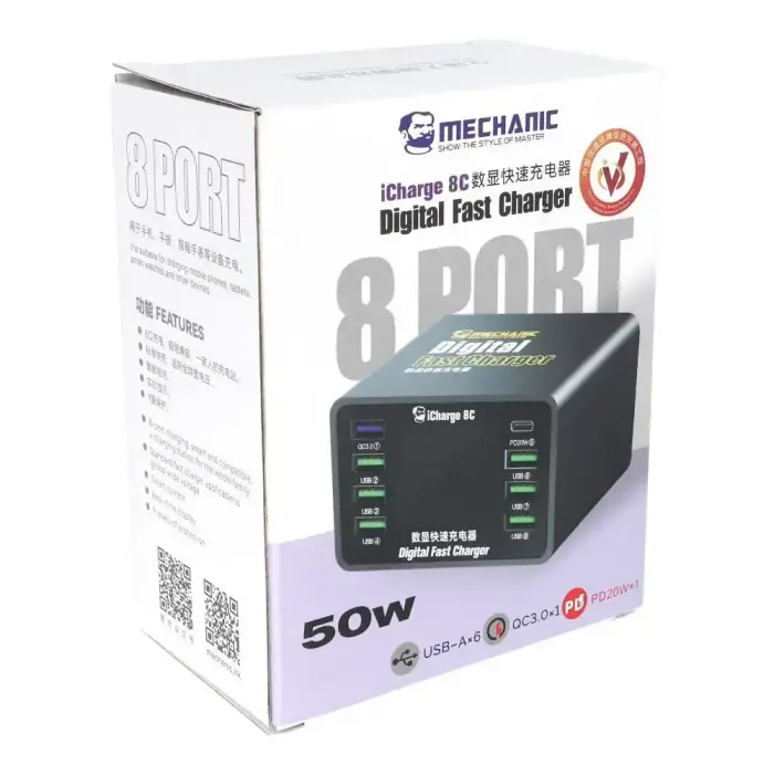 MECHANIC iCharge 8C 8-Port DC Power Supply PD QC3.0 Фото num