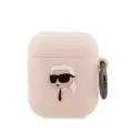 Karl Lagerfeld KLA2RUNIKP AirPods 1|2 cover różowy|pink Silicone Karl Head 3D Фото num