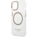 Guess Transparent MagSafe Compatible Case for iPhone 14 Gold — Foto 6