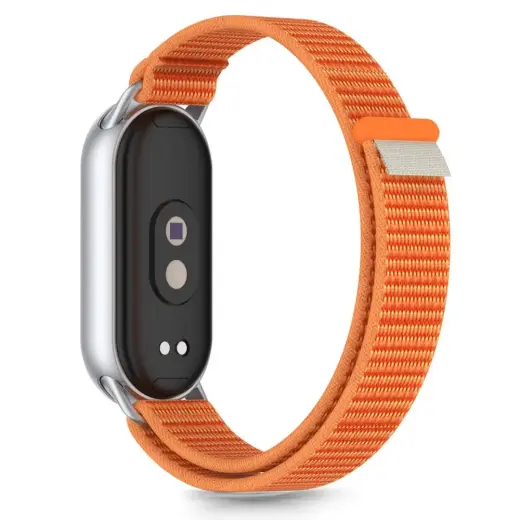 TECH-PROTECT NYLON STRIPE XIAOMI SMART BAND 8 | 9 | 10 | NFC ORANGE|GREY Foto 2