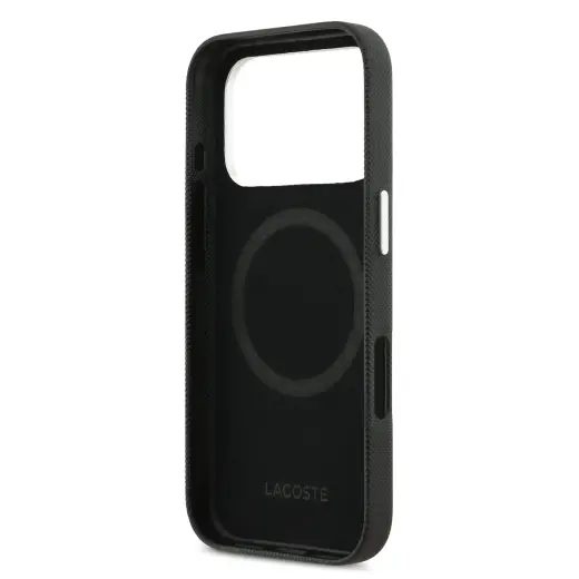 Lacoste Iconic Petit Pique Metal Logo MagSafe Case for iPhone 17 Pro Black Foto 5