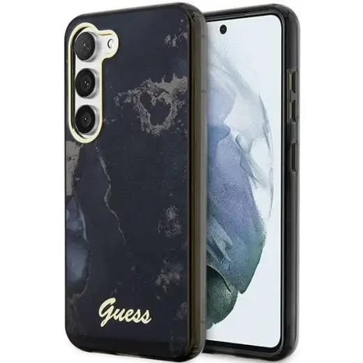 Guess GUHCS23MHTMRSK S23+ S916 czarny|black hardcase Golden Marble Collection Фото num